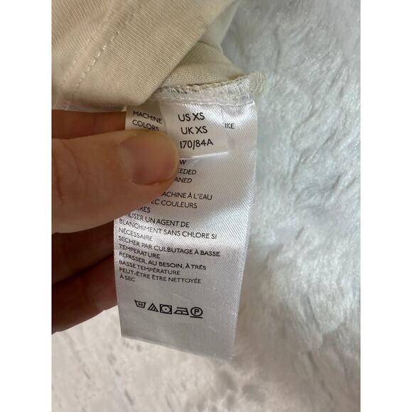 Free People Lot of 2 Short Sleeve Crop Tops Cream Henley / Black Scoop XS / S - Picture 12 of 16